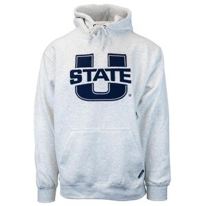 U-State Raw Edge Embroidered Unisex Hooded Sweatshirt